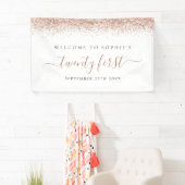 Girl Rose Gold Glitzer Name Willkommen 21 Banner (Insitu)