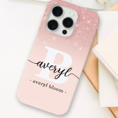Girl Rose gold Glitzer ombre Glitzern mit Monogram Case-Mate iPhone Hülle