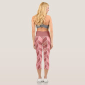 Girl Rose Gold Glitzer Pink Herringbone Zickzack Capri Leggings (Rückseite)