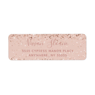 Girl Rose Gold Glitzer Rücksendeadresse