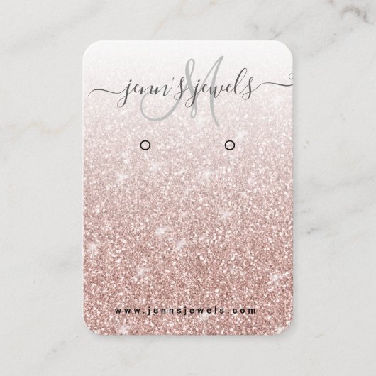 Girl Rose Gold Glitzer Schmuck Visitenkarte (Vorderseite)