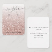 Girl Rose Gold Glitzer Schmuck Visitenkarte (Vorne/Hinten)