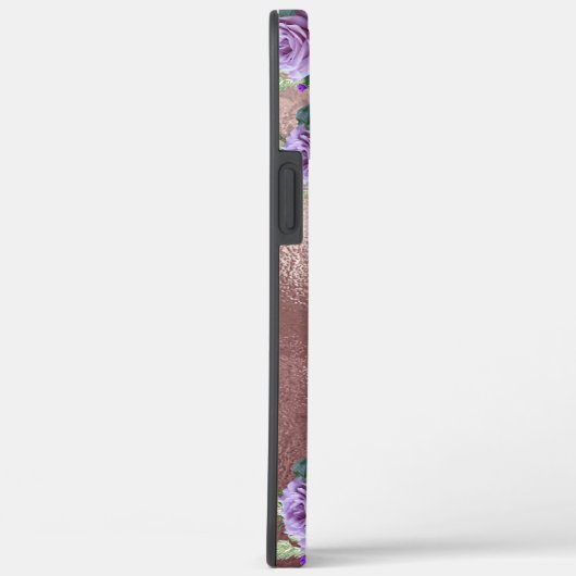 Girl Rose Gold Glitzer Script Monogram  Case-Mate iPhone Hülle (Rückseite / Rechts)