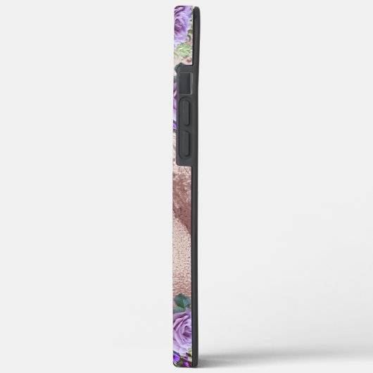 Girl Rose Gold Glitzer Script Monogram Case-Mate iPhone Hülle (Rückseite / Links)