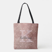 Girl Rose Gold Glitzer Sparkle Glam Monogram Name Tasche (Rückseite)