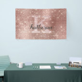 Girl Rose Gold Glitzer Sparkle Monogram Name Dorm Banner (Messeveranstaltung)