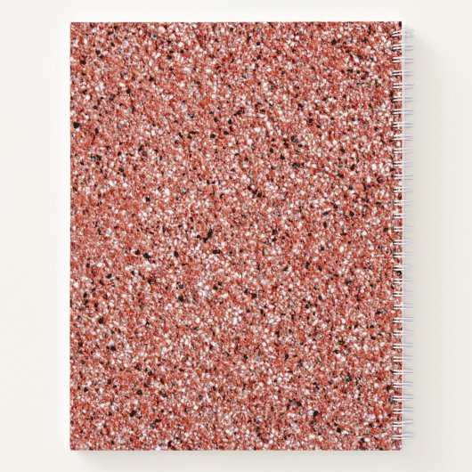 Girl Rose Gold Glitzer Sparkle Monogram Name Notizblock (Rückseite)