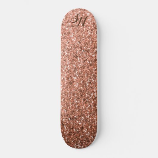 Girl Rose Gold Glitzer Sparkle Personalisiert Skateboard (Vorderseite)