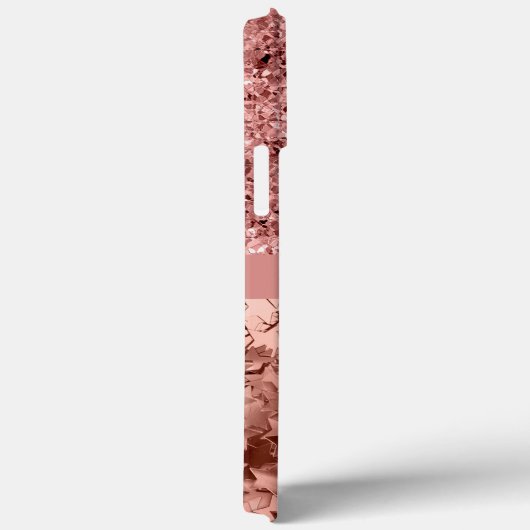 Girl Rose Gold Glitzer Stars Monogram Case-Mate iPhone Hülle (Rückseite / Rechts)