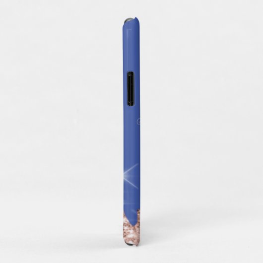 Girl-Rose-Gold-Glitzer-Tropfen, Monogramm Case-Mate iPhone Hülle (Hinten/Rechts)