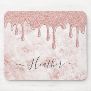 Girl Rose Gold Glitzer Tropfen Mouse Pad Mousepad