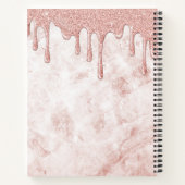 Girl Rose Gold Glitzer Tropfen Notebook Notizblock (Rückseite)