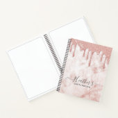 Girl Rose Gold Glitzer Tropfen Sketchbook Notizblock (Innenseite)