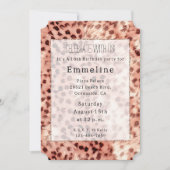 Girl Rose Gold Leopard Print Einladung (Vorderseite)