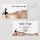 *~* Girl Rose Gold Long Hair Goddess Beauty Visitenkarte (Vorne/Hinten)