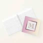 Girl Rose Gold Monogram Marble Pink Ombre Notizblock (Innenseite)