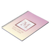 Girl Rose Gold Monogram Marble Pink Vanilla Ombre Notizblock (Linke Seite)