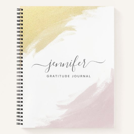 Girl Rose Gold Monogram Personalisiert Notizblock (Vorderseite)