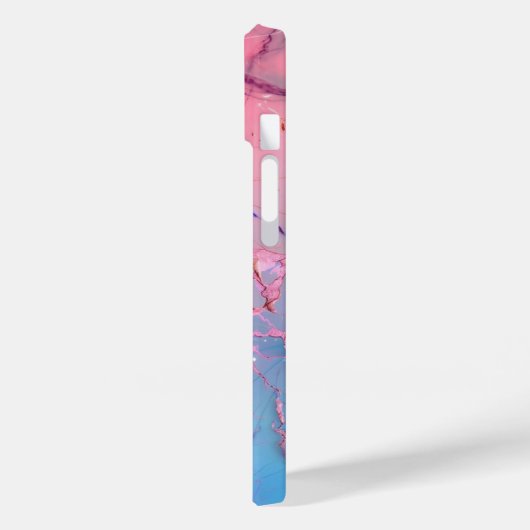 Girl Rose Gold Pink Agate Quarz Sparkle Monogramm Case-Mate iPhone Hülle (Rückseite / Links)