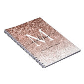 Girl Rose Gold Pink Glitzer Sparkle Monogramm Notizblock (Rechte Seite)