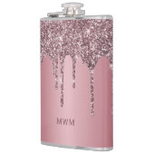 Girl Rose Gold Pink Glitzer Sparkle Tropfen Monogr Flachmann (Links)