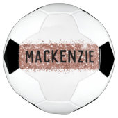 Girl-Rose Gold Rosa Funkelnd Monogramm-Name Fußball (Gedreht)