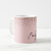Girl Rose Gold - Rosa Glitzer Sparkle Kaffeetasse (Vorderseite Links)