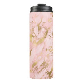 Girl Rose Gold Rosa Marmor Glitzer Thermosbecher