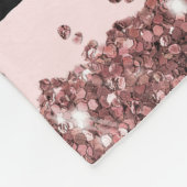 Girl Rose Gold Rosa Schwarzer Glitzer Streifen Mus Fleecedecke (Ecke)