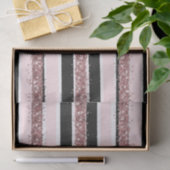 Girl Rose Gold Rosa Schwarzer Glitzer Streifen Mus Seidenpapier (Geschenk)