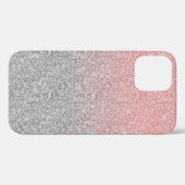 Girl Rose Gold Silver Glitzer Ombre Design Case-Mate iPhone Hülle (Rückseite (Horizontal))