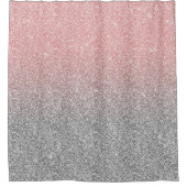 Girl Rose Gold Silver Glitzer Ombre Design Duschvorhang (Vorderseite)