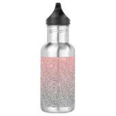 Girl Rose Gold Silver Glitzer Ombre Design Edelstahlflasche (Rechts)