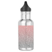 Girl Rose Gold Silver Glitzer Ombre Design Edelstahlflasche (Links)