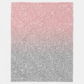Girl Rose Gold Silver Glitzer Ombre Design Fleecedecke (Vorderseite)