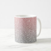 Girl Rose Gold Silver Glitzer Ombre Design Kaffeetasse (VorderseiteRechts)