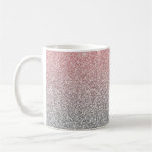 Girl Rose Gold Silver Glitzer Ombre Design Kaffeetasse (Links)