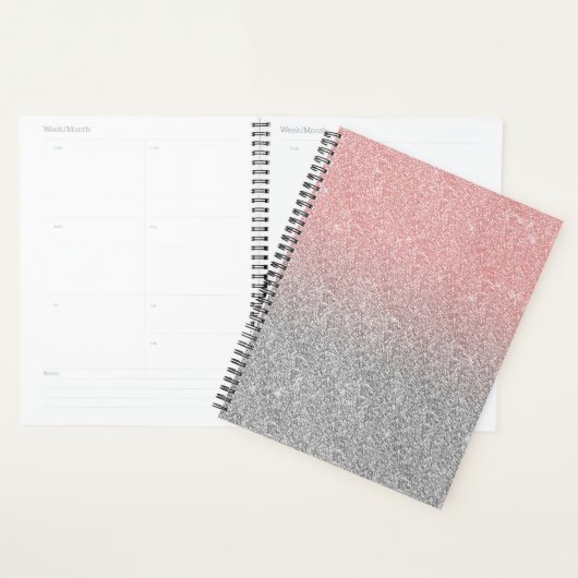 Girl Rose Gold Silver Glitzer Ombre Design Planer (Anzeige)