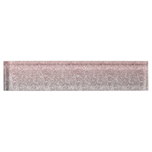 Girl Rose Gold & Silver Ombre Glitzer Design Namensplakette
