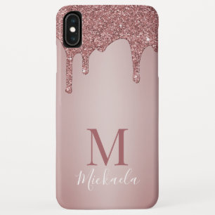 Girl Rose Gold Sparkle Glitzer Tropfen Monogram Case-Mate iPhone Hülle