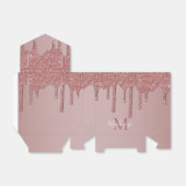 Girl Rose Gold Sparkle Glitzer Tropfen Monogram Geschenkschachtel (Ungefaltet)