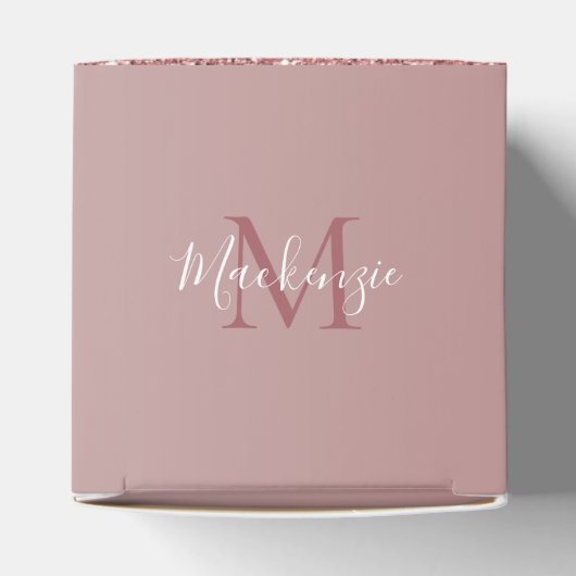 Girl Rose Gold Sparkle Glitzer Tropfen Monogram Geschenkschachtel (Oben)