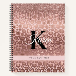 Girl Rose Gold Sparkle Glitzer Tropfen Monogram Notizblock