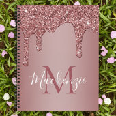 Girl Rose Gold Sparkle Glitzer Tropfen Monogram Notizblock