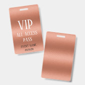 Girl Rose Gold VIP Access Event Abzeichen Ausweis (Vorder- & Rückseite)