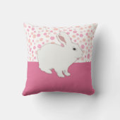 Girl Rose Pink Polka Dots Bunny Keepake Kissen (Rückseite)