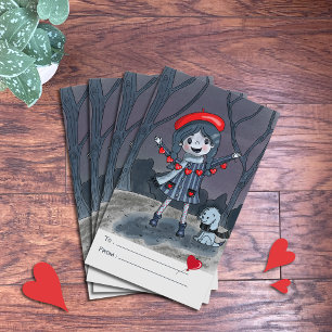 Girl   Rote Garland-Klassenzimmer Valentine-Tagesk