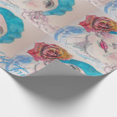 Girl Rote Rose Beret ist wahr, dass Sie Papier wac Geschenkpapier (Ecke)