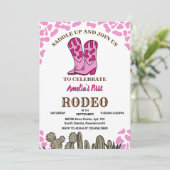 Girl Rounded First Rodeo 1. Party Geburtstag Einladung (Stehend Vorderseite)