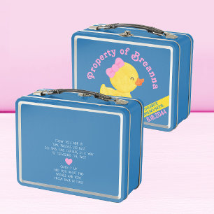 Girl Rubber Duck 1. Geburtstagskapsel Metall Brotdose